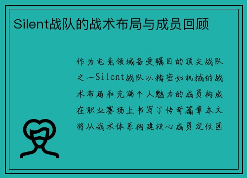Silent战队的战术布局与成员回顾
